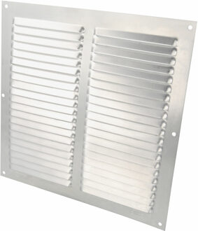 amig Ventilatierooster/muurrooster - 250 x 250mm - aluminium - zilver - schoepenrooster