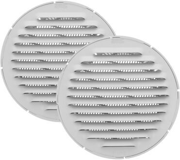 amig Ventilatierooster/muurrooster rond - 2x - voor D80mm buisaansluiting - aluminium