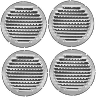amig Ventilatierooster/muurrooster rond - 4x - voor D120mm buisaansluiting - aluminium - schoepenroo