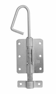 amig Verticaal schuifslot/plaatgrendel - staal - 25 x 6.2cm - verzinkt - zilver - schutting - poort