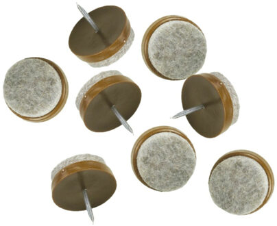 amig Viltglijders/meubelbeschermers met nagel - 12x - D19 mm - stoelpoten - kunststof/vilt - onder m