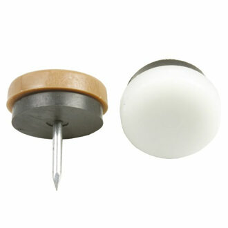 amig Viltglijders/meubelbeschermers met nagel - 4x - D19 mm - stoelpoten - kunststof - bruin