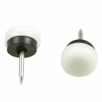 amig Viltglijders/meubelbeschermers met nagel - 4x - D19 mm - stoelpoten - kunststof - wit