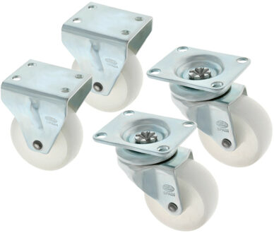 amig zwenk en bokwielen set - D60mm - polyamide - 180kg - wit - 4 wielen