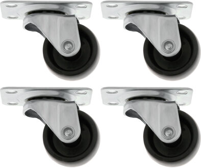 amig zwenkwiel - 10x - D30mm - nylon - 45kg draagvermogen - zwart - transportwiel