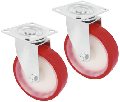 amig zwenkwiel/transportwiel - 2x - D100mm - polyurethaan - 120kg - heavy duty