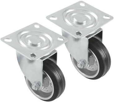 amig zwenkwiel/transportwiel - 2x - D125mm - rubber - 120kg - rollager