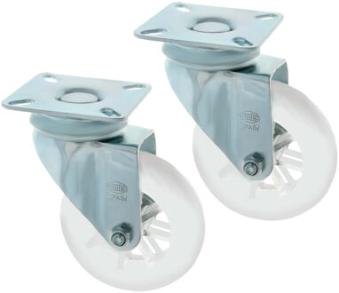 amig zwenkwiel/transportwiel - 2x - D50mm - polycarbonaat - 50kg - transparant