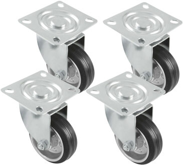 amig zwenkwiel/transportwiel - 4x - D160mm - rubber - 200kg - rollager