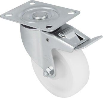 amig zwenkwiel/transportwiel - D100mm - met rem - Nylon - 200kg - wit