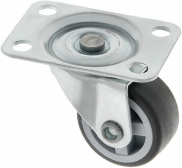 amig zwenkwiel/transportwiel - D30mm - rubber - 45kg - grijs