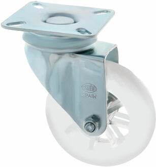 amig zwenkwiel/transportwiel - D75mm - polycarbonaat - 100kg - transparant