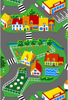 Amigo Village stratentapijt 100x165 cm.