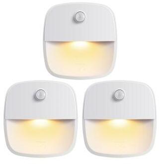 AMIR 3PCS Motion Sensor Nachtlampje Draadloze Wandlamp Magneet Kast Lichten Trappen Badkamer Keuken Emergency LED Nachtlampje