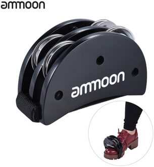 Ammoon Voet Jingle Tamboerijn Elliptische Cajon Box Drum Metgezel Accessoire Voor Hand Percussie-instrumenten Zwart