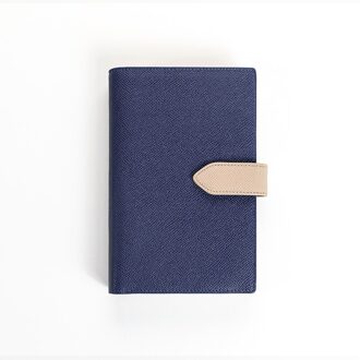 Amnery A6 Bindmiddel Lederen 6 Ringband Notebook Cover Voor A6 Filler Papier, navulbare A6 Persoonlijke Planner Bindmiddel Met Kaartsleuven blauw grijs