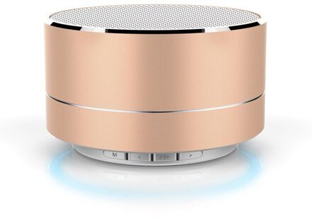 AMOBSAT A10 Draagbare Bluetooth Draadloze Luidspreker met MICROFOON Handfree Bellen LED Light TF Card CNC Mini Speaker Voor Samsung PC iPhone Goud