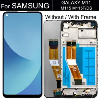 Amoled 6.4 ''Lcd Voor Samsung Galaxy M11 Display SM-M115 M115F M115G/Ds Touch Screen Digitizer Vergadering Voor samsung M11 Lcd zwart nee kader