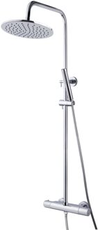 Amon Round Douche-Opbouwset + Mengkraan Chroom Aqua Splash