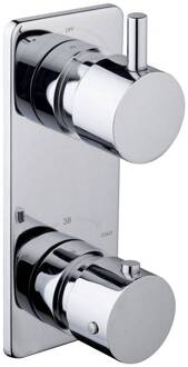 Amon Round Inbouw 2-Wegs Douchethermostaat Rond Chroom Aqua Splash