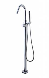 Amon Round Vrijstaande Badmengkraan Compleet Chroom Aqua Splash