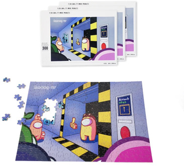 Among Us Jigsaw Puzzles 300 Pieces Wooden Assembling Cute Anime Picture Puzzle Toys For Childrens Kids Games Educational Toy