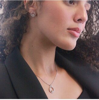 Amory hanger - Oostenrijks kristal - maat Wit Zilver