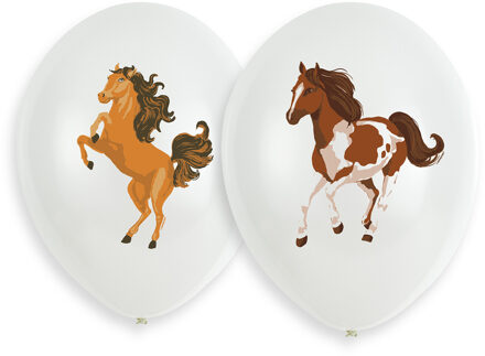 Amscan Ballonnen Beautiful Horses 27 Cm Latex Wit 6 Stuks