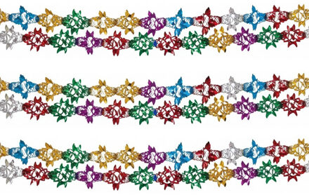 Amscan Disco glitter feestslinger - 3x - 270 x 15 cm - glanzend - folie slingers - versiering - glamour par