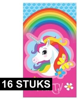 Amscan Feest Eenhoorn uitnodigingen - kinderfeest - 16x stuks - Eenhoorn thema