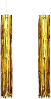 Amscan Feest hanger - 2x - L80 cm - goud - glitter - kunststof - disco/seventies - feestversiering