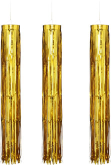Amscan Feest hanger - 3x - L80 cm - goud - glitter - kunststof - disco/seventies - feestversiering