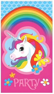 Amscan Feest uitnodigingen eenhoorn 8 stuks - Uitnodigingen Multikleur