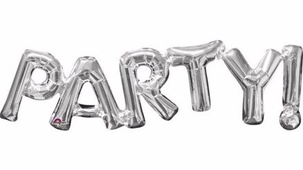 Amscan Folie ballon Party zilver 83 cm - Ballonnen Zilverkleurig