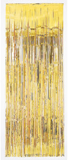 Amscan Folie deurgordijn goud metallic 243 x 91 cm Goudkleurig