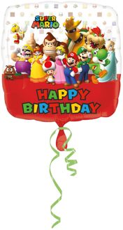 Amscan Folieballon Mario Bros Happy Birthday 43 X 43 Cm Rood