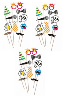 Amscan Foto props voor een verjaardag - setje van 30x - selfies maken - Photo boot accessoires