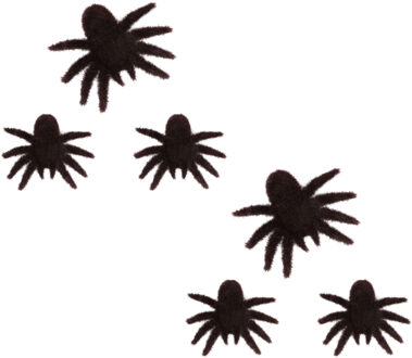 Amscan Halloween nep spinnen - 6x stuks - 8 x 10 cm - zwart - harige nep spinnen