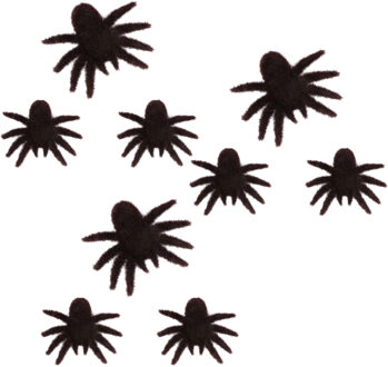 Amscan Halloween nep spinnen - 9x stuks - 8 x 10 cm - zwart - harige nep spinnen