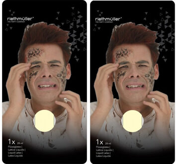 Amscan Latex schmink/makeup - 2x - 28 ml - nep wonden - halloween - horror