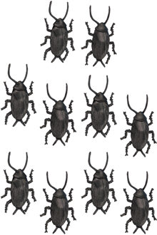 Amscan Nep kevers/kakkerlakken 5 cm - zwart/bruin - 10x stuks - Horror/griezel thema decoratie beestjes