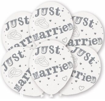 Amscan Net getrouwd bruiloft thema ballonnen wit 6x stuks - Ballonnen