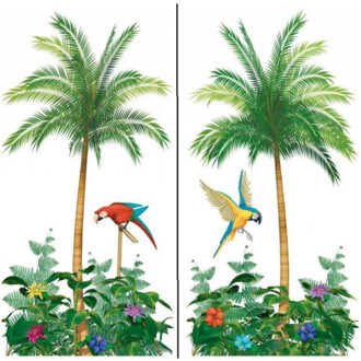 Amscan Scenesetter palmbomen - 130 x 180 cm - wandversiering poster - muurdecoratie - hawaii