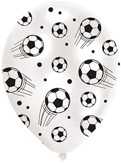 Amscan Voetbal ballonnen - 6x - 27,5 cm - voetballen thema - versiering Multi