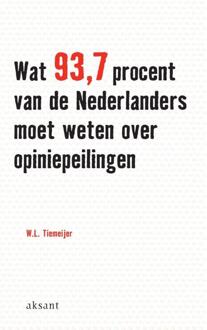 Amsterdam University Press Wat 93.7 procent van de Nederlanders moet weten over opiniepeilingen - Boek Will Tiemeijer (9052602808)