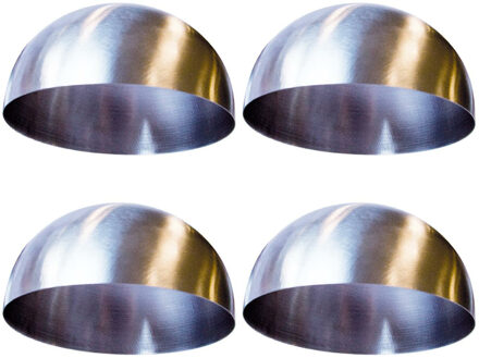 Amuse cloche/garneer vorm - 4x stuks - RVS - D8 x H4 cm - hapjes stolp