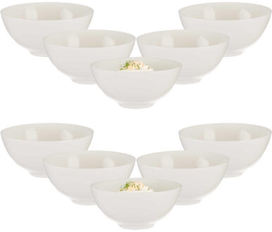 amuse/dessert kommetjes/serveer schaaltjes - set 12x stuks - wit - 10 x 6 cm - keuken/tafel