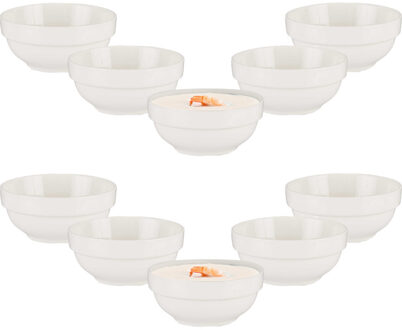 amuse kommetjes/serveer schaaltjes - set 12x stuks - wit - 9 x 9 x 4 cm - keuken/tafel