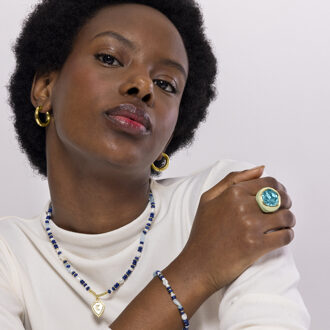 Amyck oorbellen afgewerkt in 18k geel goud - One Size