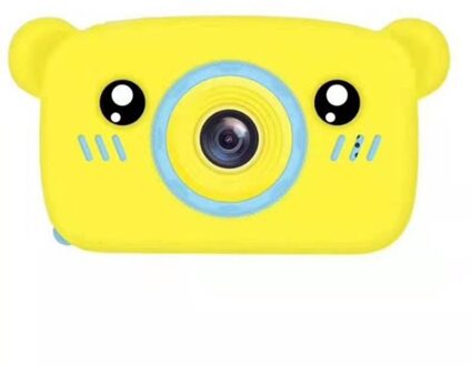 Amygojj Draagbare Kinderen Camera Digitale Mini Beer Cartoon Camera Lange Levensduur Batterij Camera geel